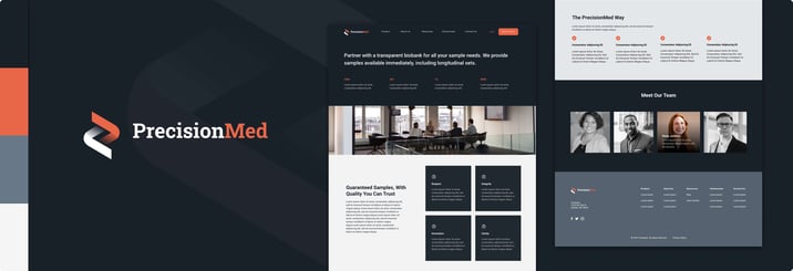 Bright tone SaaS brand color example - PrecisionMed