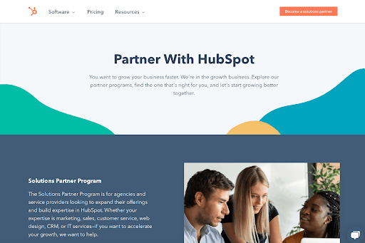 B2B SaaS channel marketing example from HubSpot 