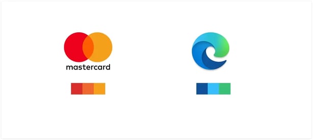Analogous branding color palette - mastercard 