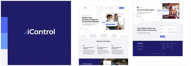 Bold and clean b2b saas company color pallet example - icontrol