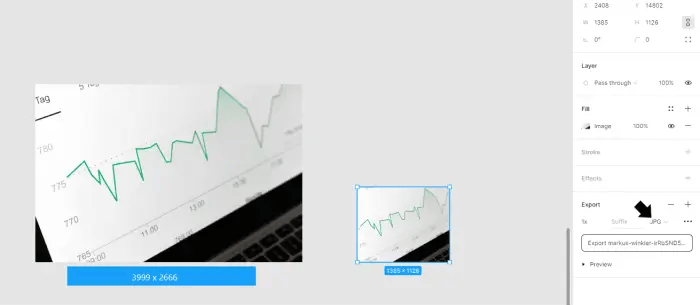 Figma scale and different files types you can choose from