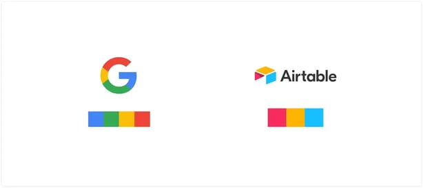 Triadic branding color palette - google / Airtable