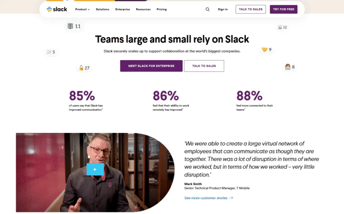 slack social proof example