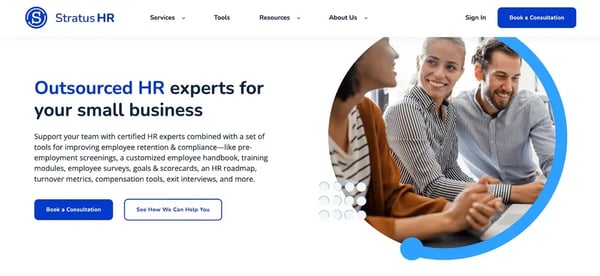 stratus hr b2b branding strategy website example
