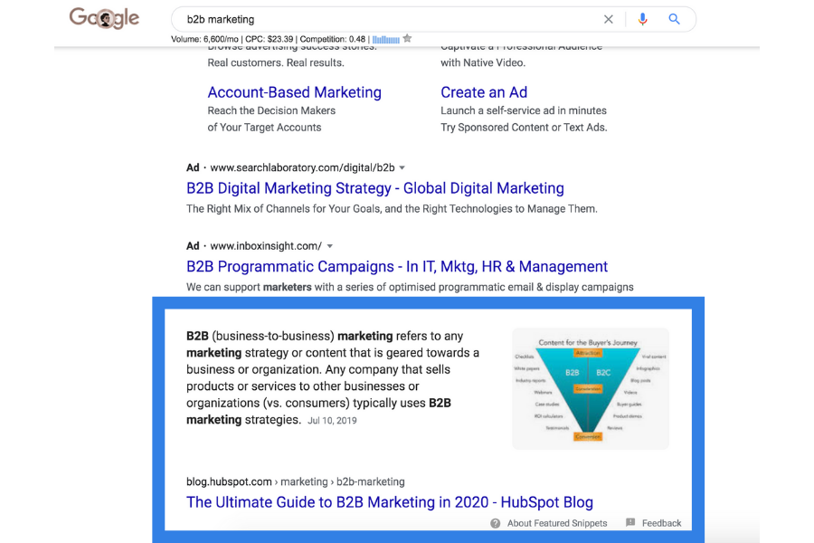 featured snipped - saas seo example