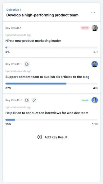 okrs objective with key results for saas marketing team