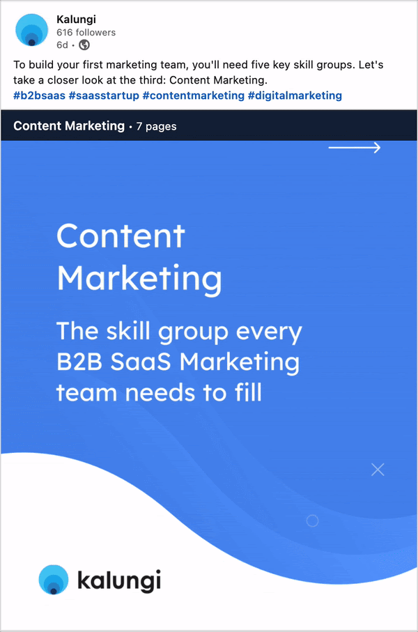 saas social media marketing example - linkedin