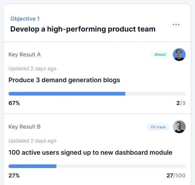 OKR owner examples