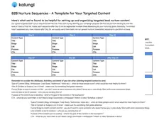 b2b nurture content planning template