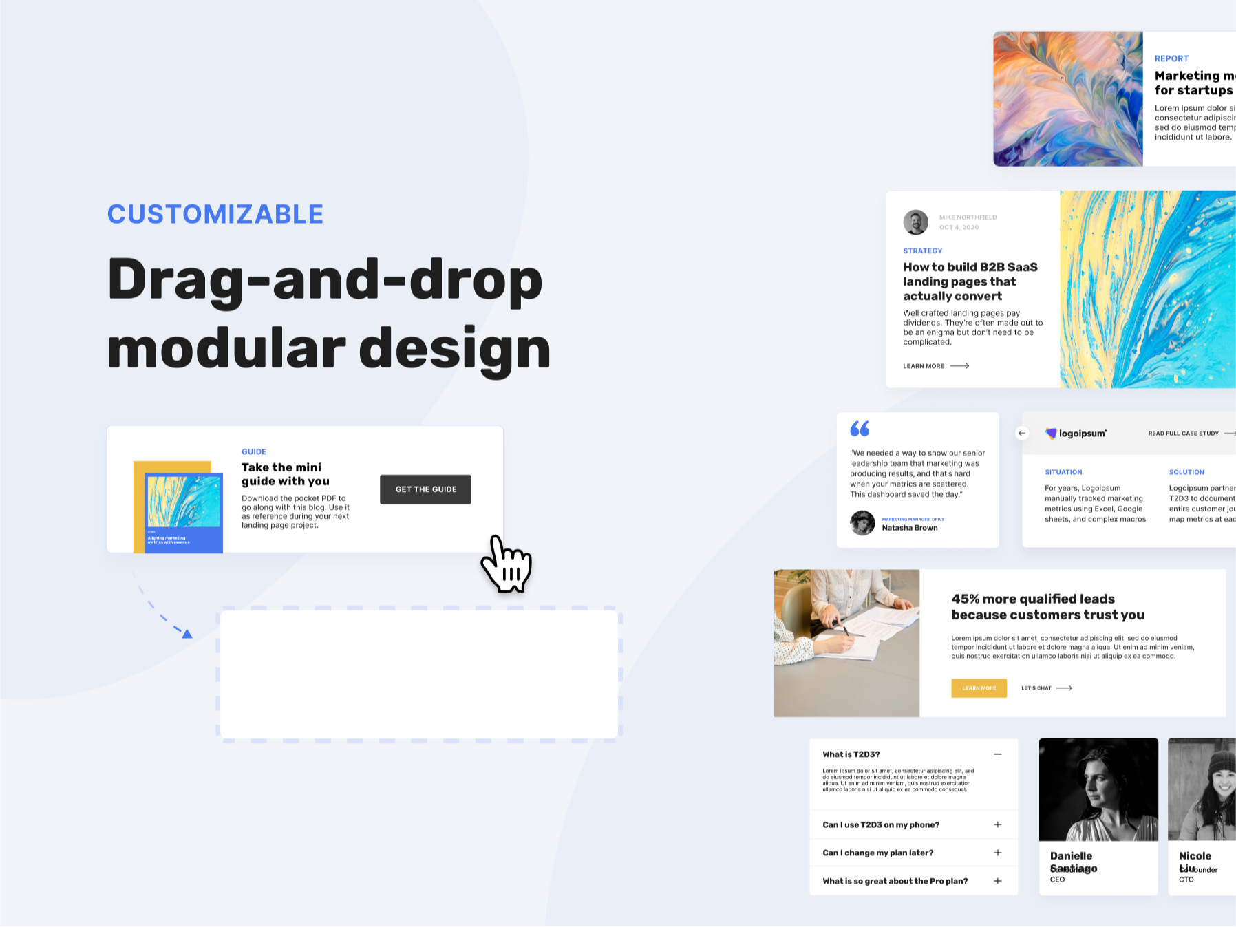 Drag and drop, modular design